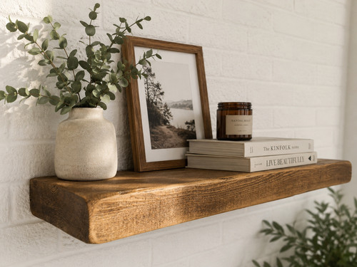 Rustic floating shelf - rustic,