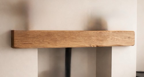 Oak beam mantel fire - /,