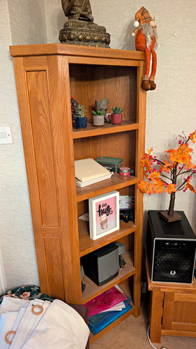 Oak corner bookcase - oak,